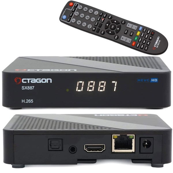 Octagon SX887 HD IP HDMI USB H.265 Stalker IPTV Receiver Schwarz