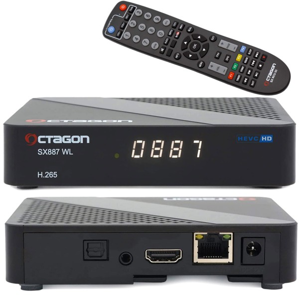 Octagon SX887 WL HD IP HDMI USB H.265 Stalker IPTV Receiver Schwarz