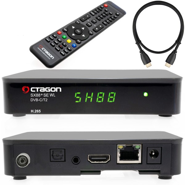 Octagon SX88+ SE WL HD DVB-C/T2 Kabel IPTV Receiver mit WLAN intern